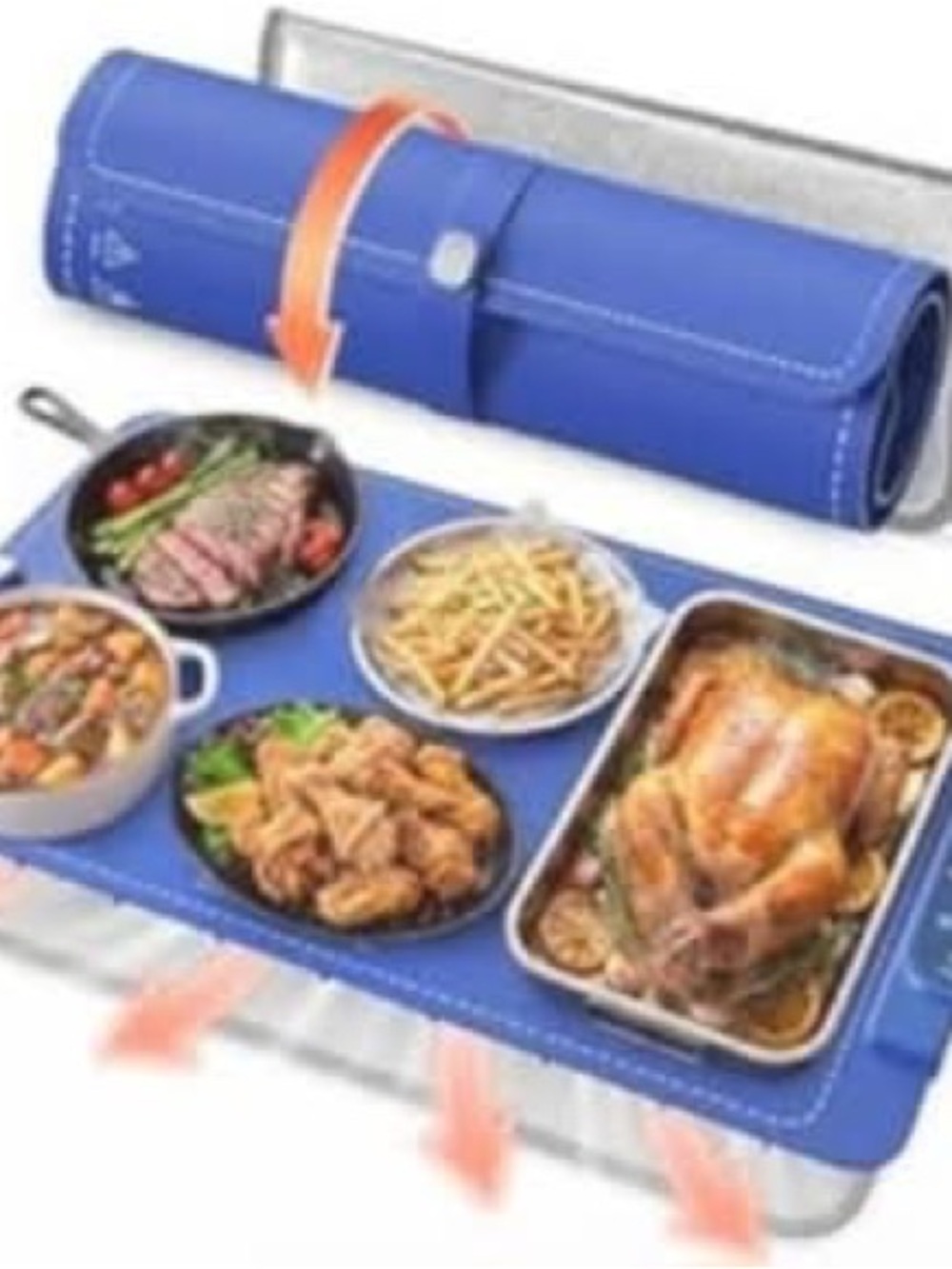 Unbranded Blue Roll-Up Nonstick Oven Heat Mat
